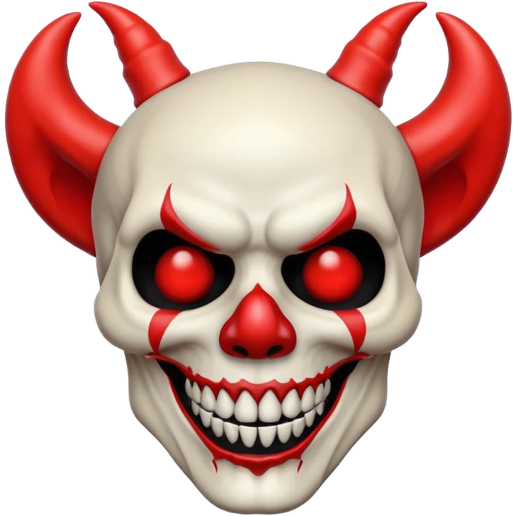 skull with clown nose and devil horns emoji