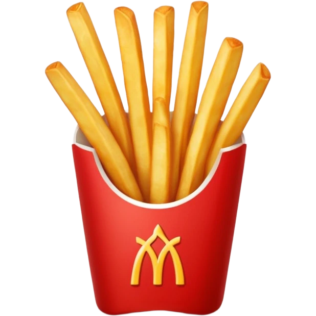 Red French fries emoji render emoji