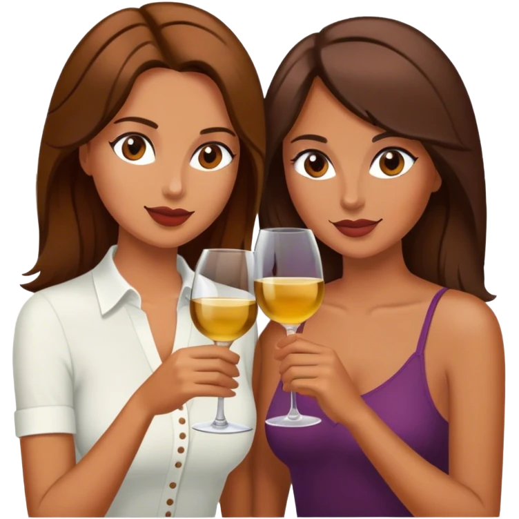 Best friends drinking wine emoji