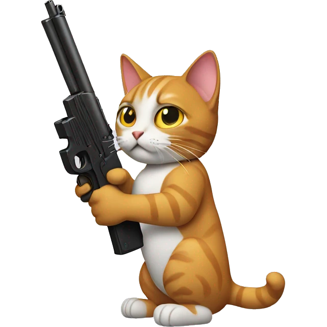 Cat with a gun emoji