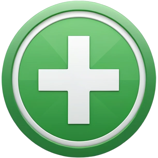 white plus sign with a green circular outline emoji