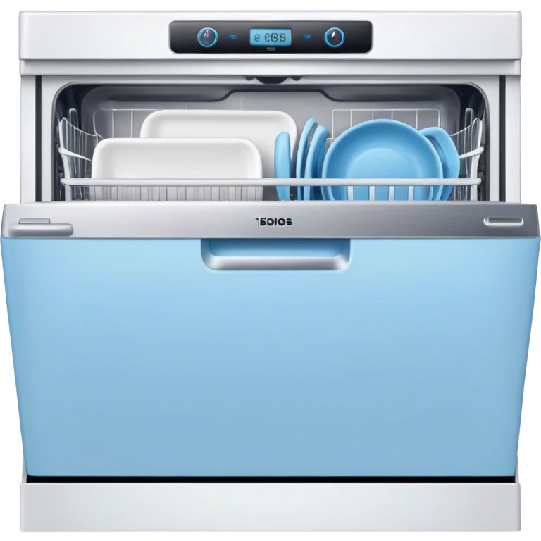 Open dishwasher in baby blue emoji