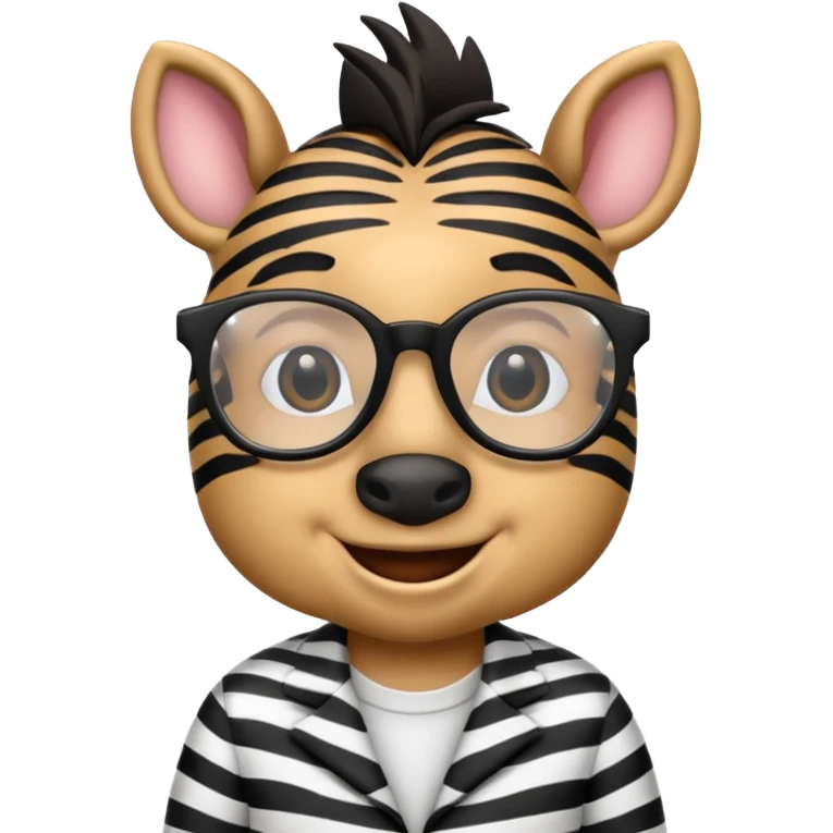 zebra with glasses emoji