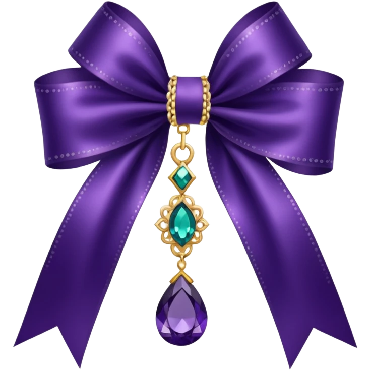 dark purple ribbon with jewelry emoji