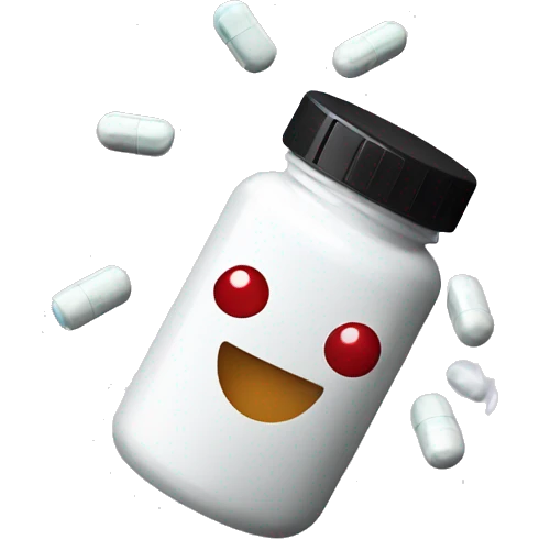 pills falling from pill bottle emoji