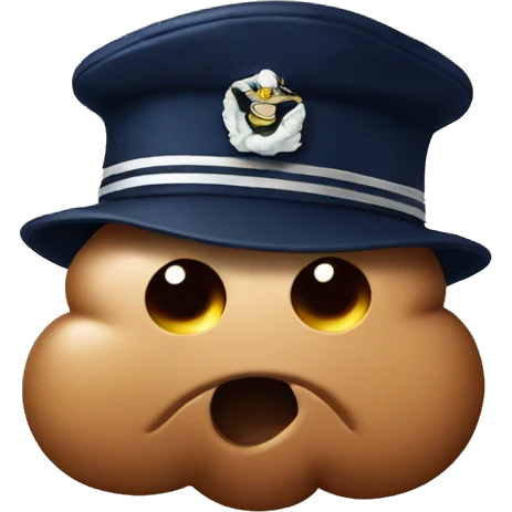 Poop with navy hat  emoji