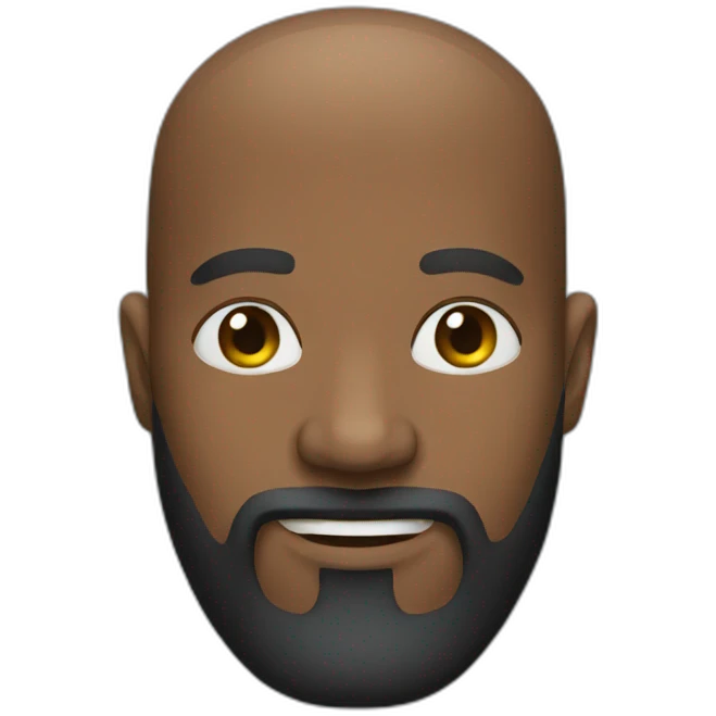 Black Bald man with big beard emoji