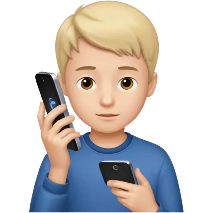 Boy using Phone emoji