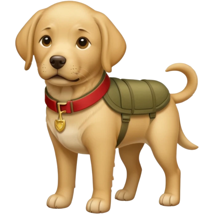 Labrador usando equipamento militar full body  emoji