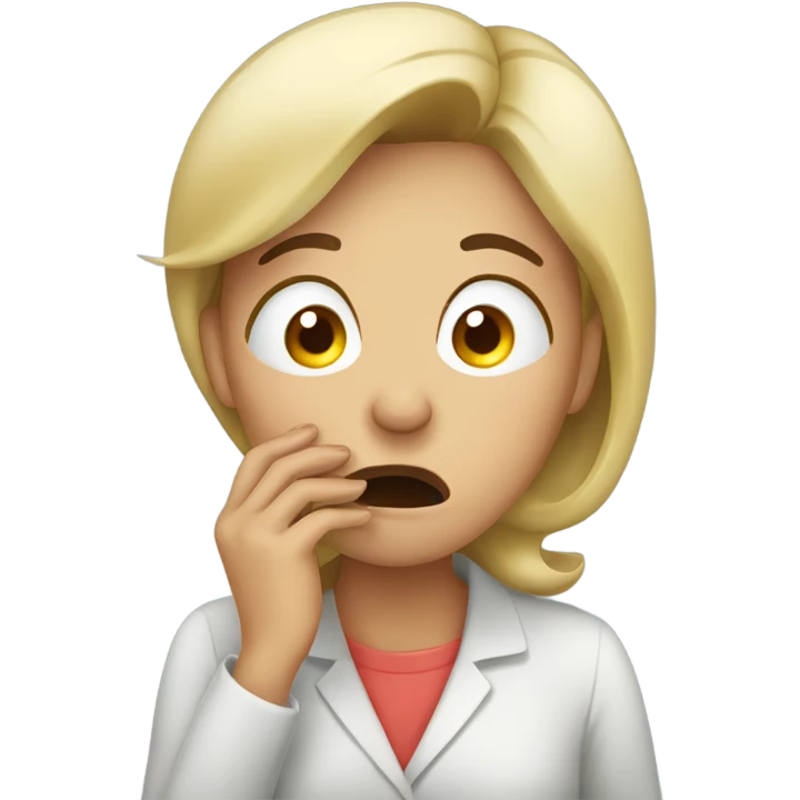 Woman sarcastically coughing emoji
