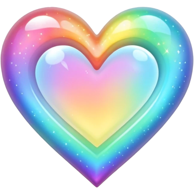 Light rainbow heart with sparkles  emoji