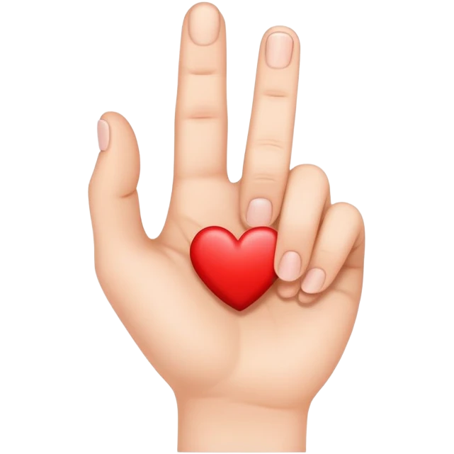 Korean finger heart gesture, hand making a small heart shape with thumb and index finger emoji