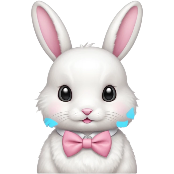 white bunny with pink bowtie emoji