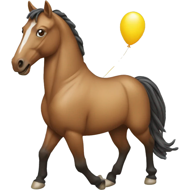 A horse made out of a balloon emoji