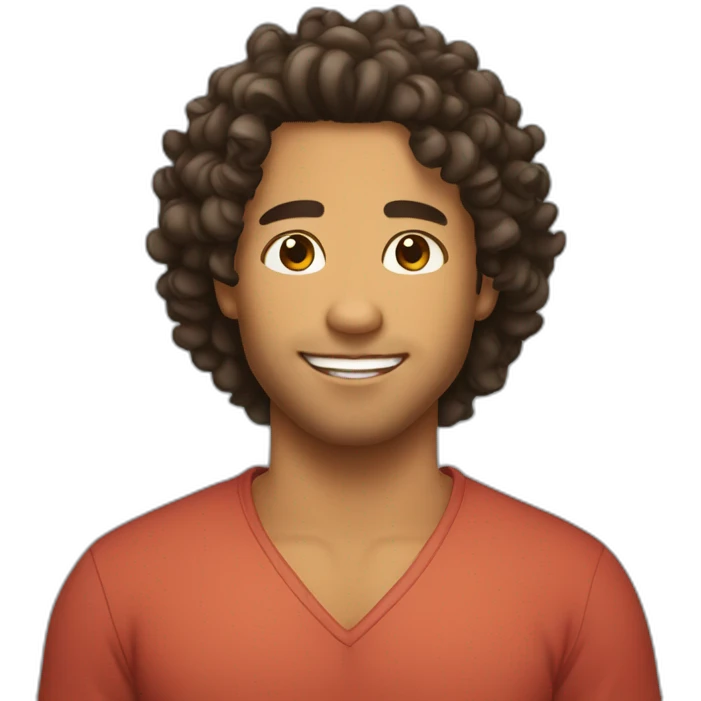 hot chamorro guy with curly hair emoji