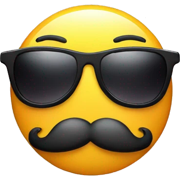 a smile face with sunglasses and a mustache emoji