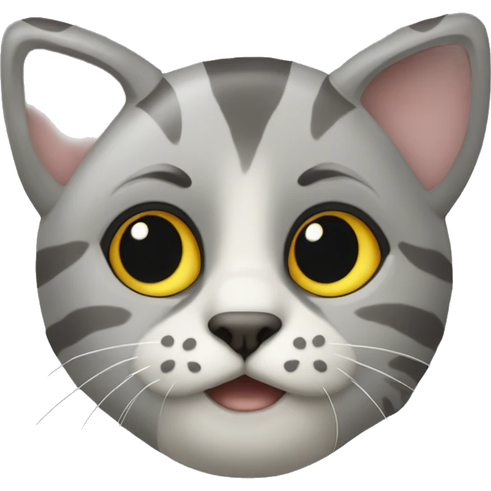 серый кот с желтой уточкой emoji