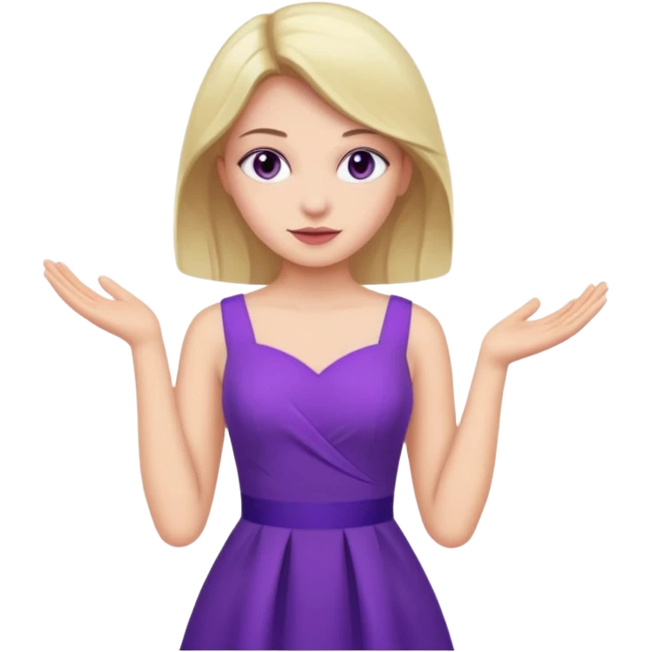 Kadın Mor elbiseli emoji