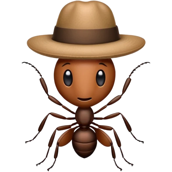 Ant with hat emoji