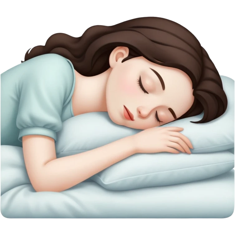 Brunette girl sleeping emoji