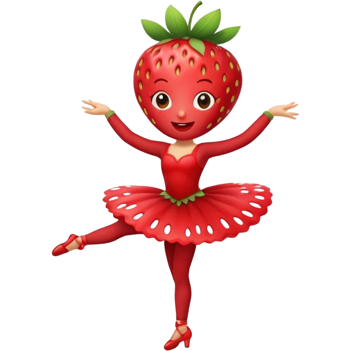 Strawberry fruit dancing ballet emoji