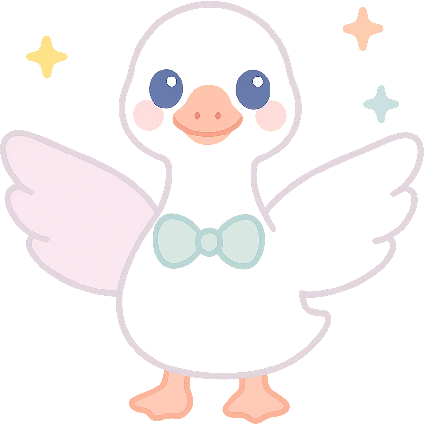 goose with open wings, illustration style, transparent background emoji