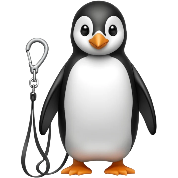 Penguin with leash emoji