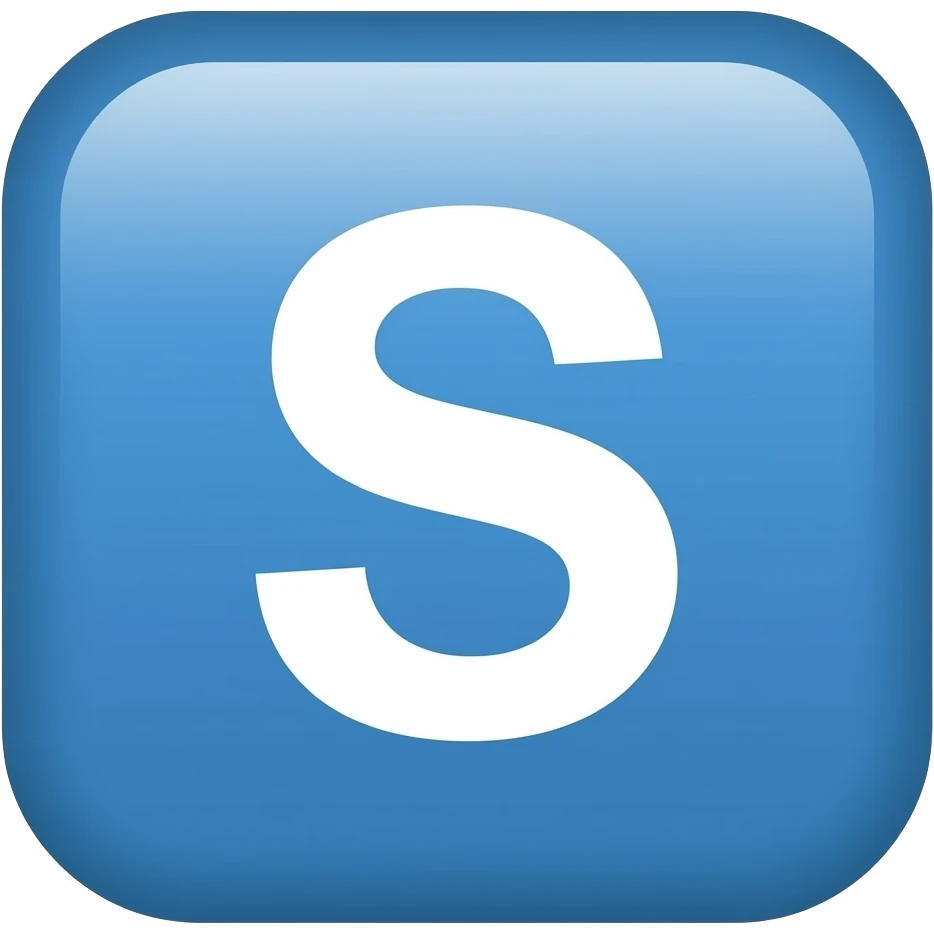Letter S in blue square emoji