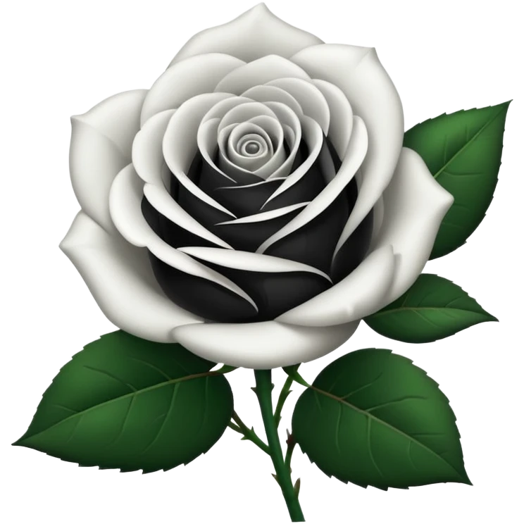 Black and white rose combine with stems emoji