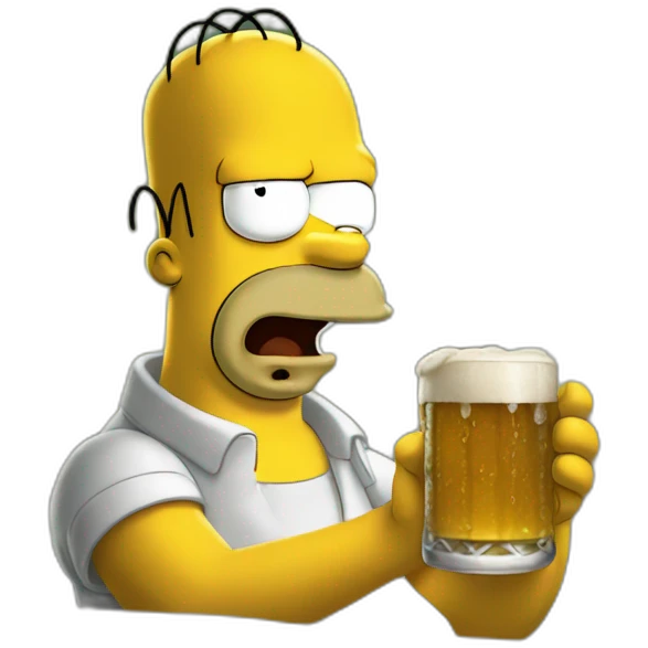 homer simpson with beer emoji