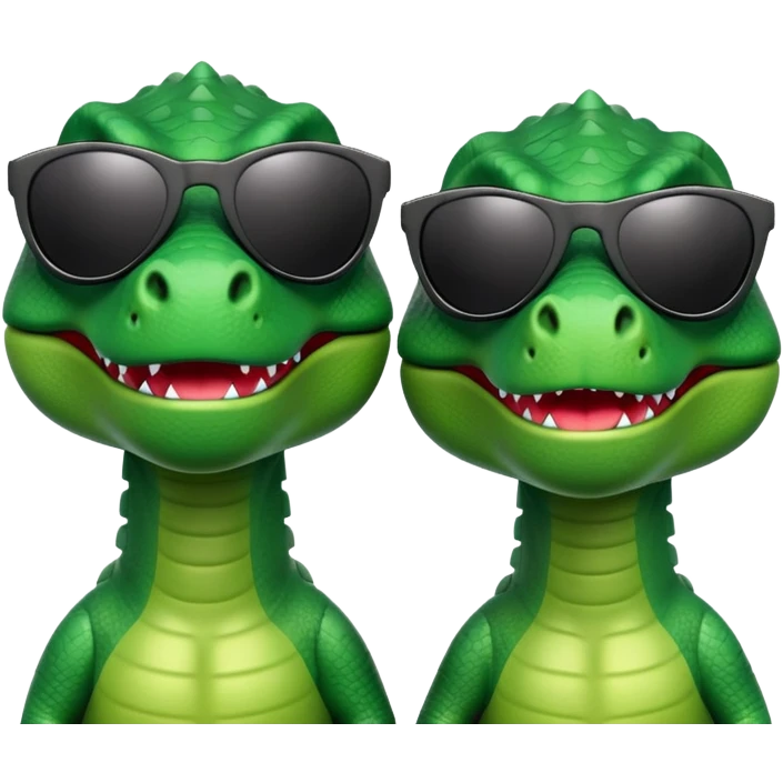 2 t-rex wearing sunglasses in love emoji