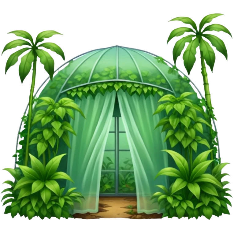 Create a greenhouse effect humid weather landskape imag humid more humid add draps falling emoji