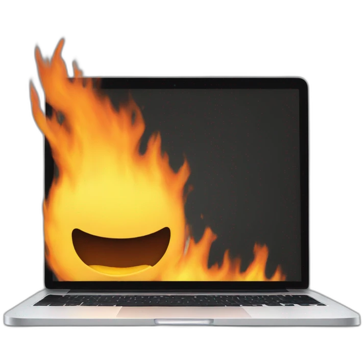 macbook burning emoji