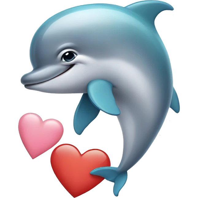 dolphin with heart eyes wearing a dress  emoji