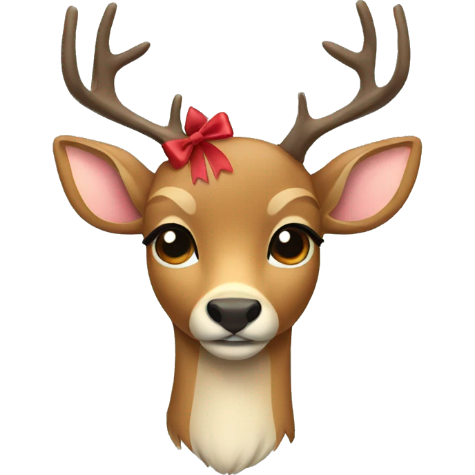 a deer wearing a bow emoji