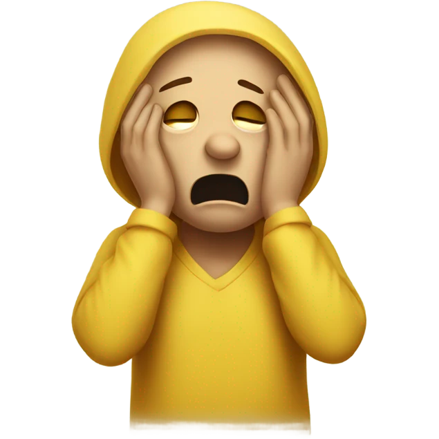 Frustrated yellow man with head in hands emoji
