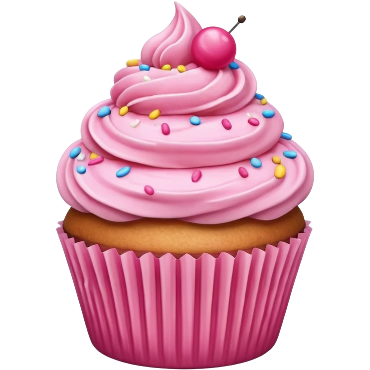 Cupcake with pink icing emoji