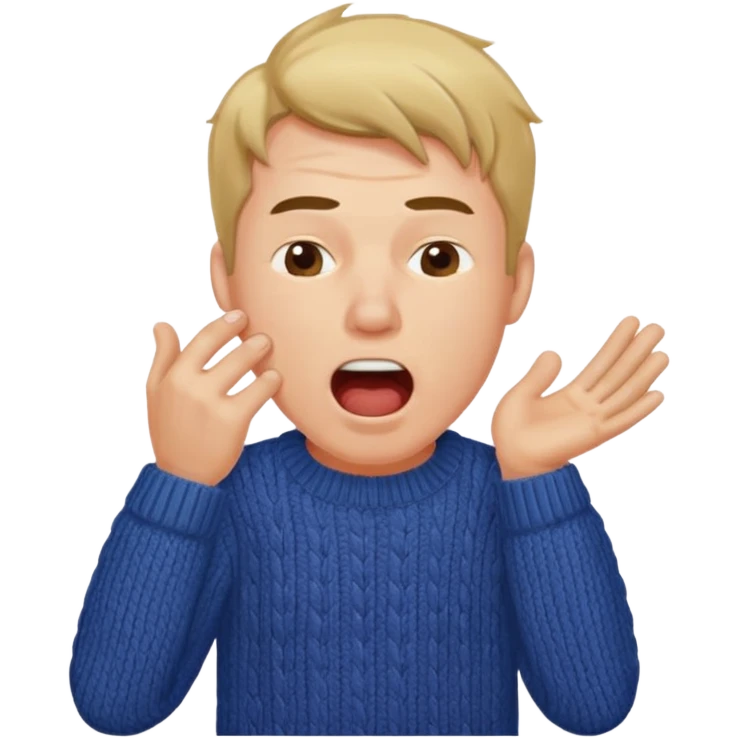 yawning man in sweater emoji