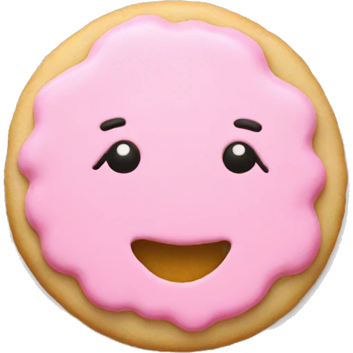 christmas sugar cookie with pastel pink frosting emoji