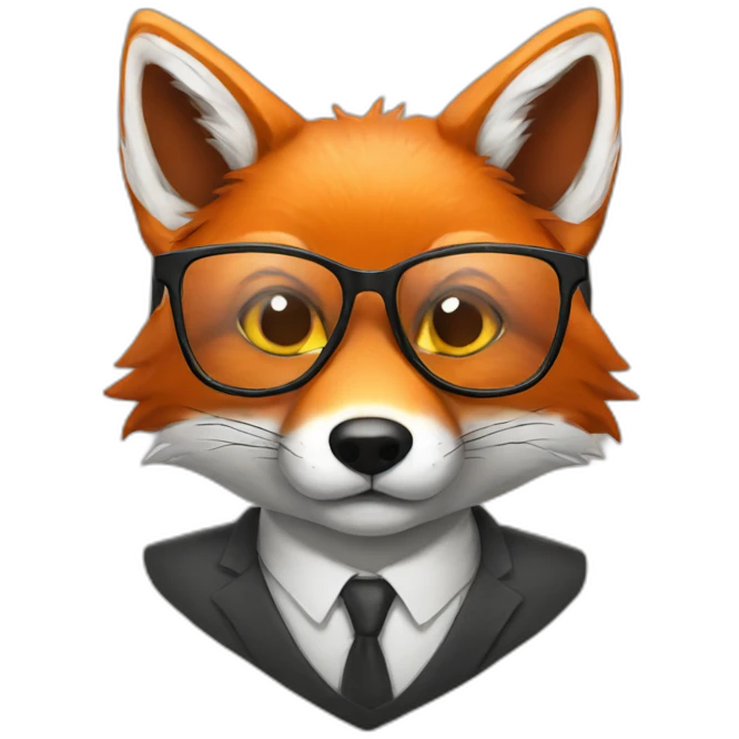 fox wearing glasses emoji
