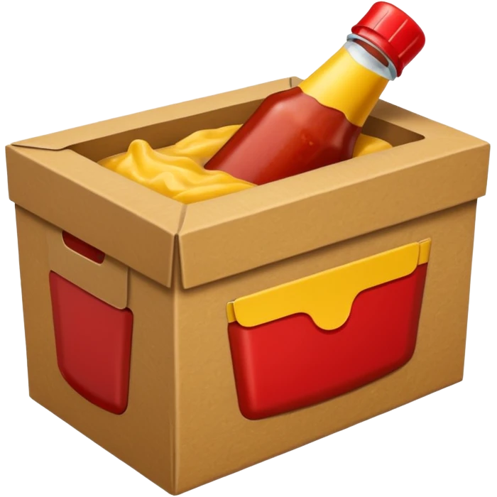 a small box have 2 sides, ketchup and mustard emoji