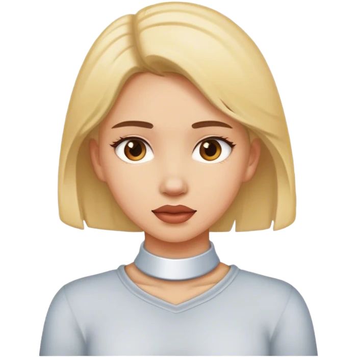 Girl with her hands on neck emoji