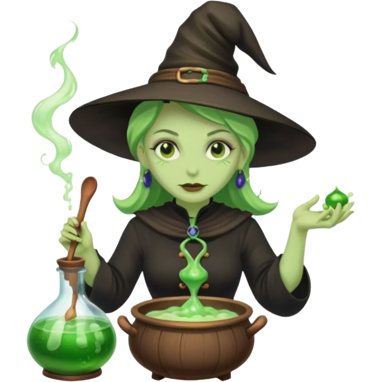 green witch cooking potion emoji