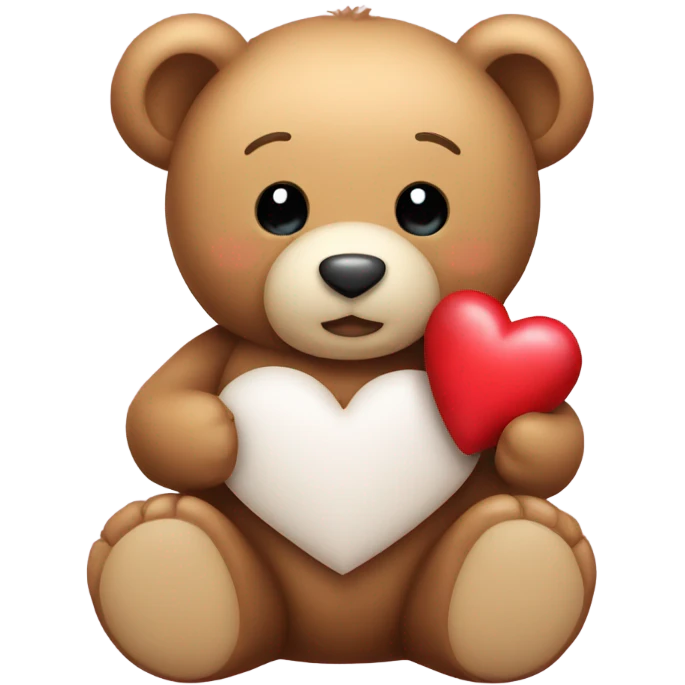 teddy bear holding heart emoji