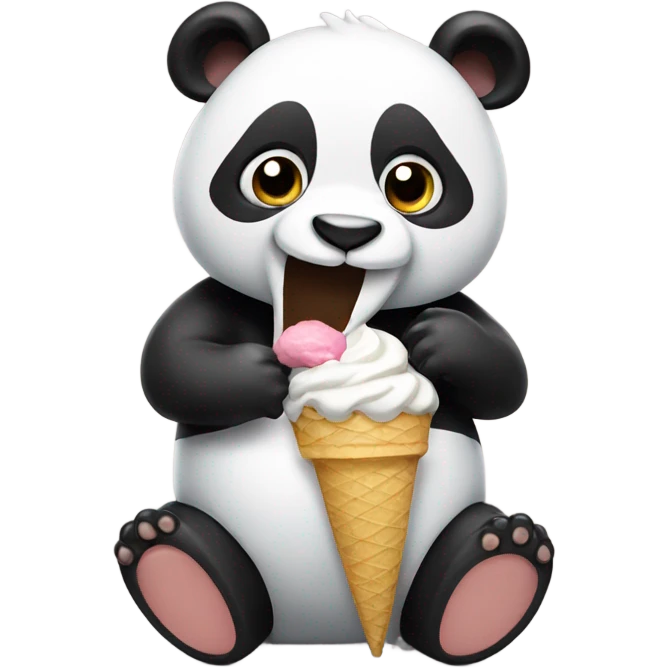 Panda eating ice cream emoji