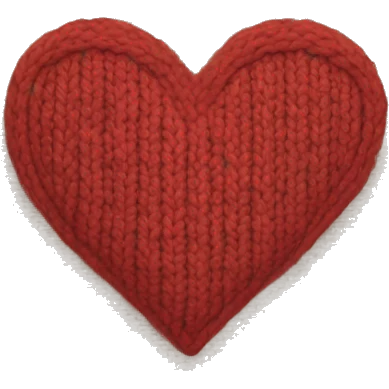 Knitted beige heart emoji