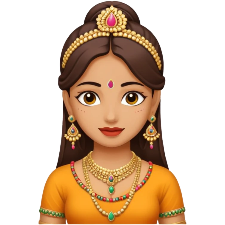 A sanskari girl with bindi and necklace emoji