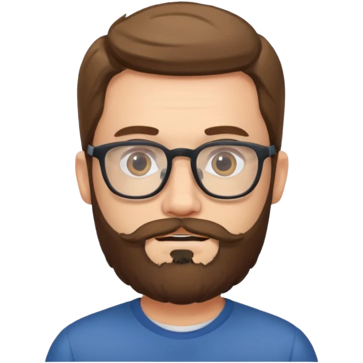 hombre barbón con lentes emoji