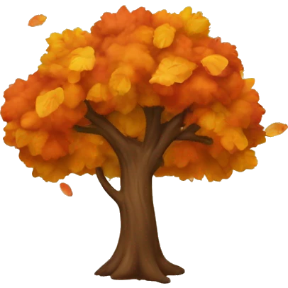 autumn tree with leaves falling  emoji