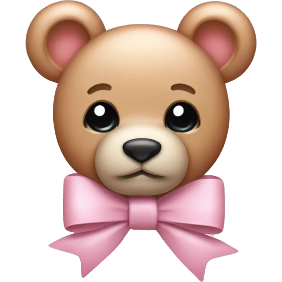 light pink cute teddy bear bow emoji